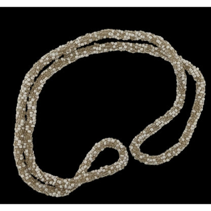Clear And White Glass Beaded Rope Necklace