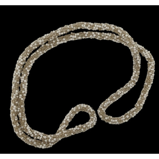 Clear And White Glass Beaded Rope Necklace