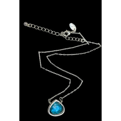 Vintage Lia Sophia Teardrop Aqua Necklace