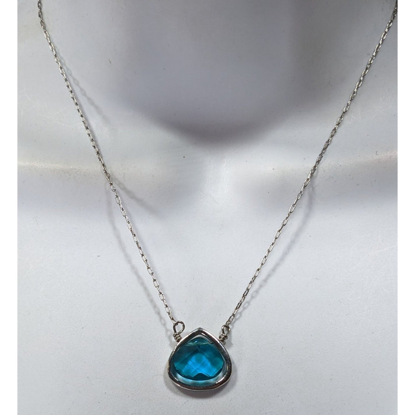 Vintage Lia Sophia Teardrop Aqua Necklace