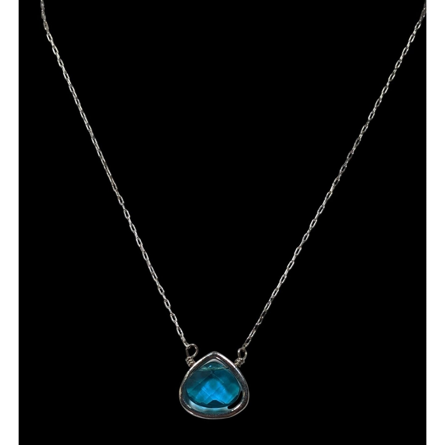 Vintage Lia Sophia Teardrop Aqua Necklace