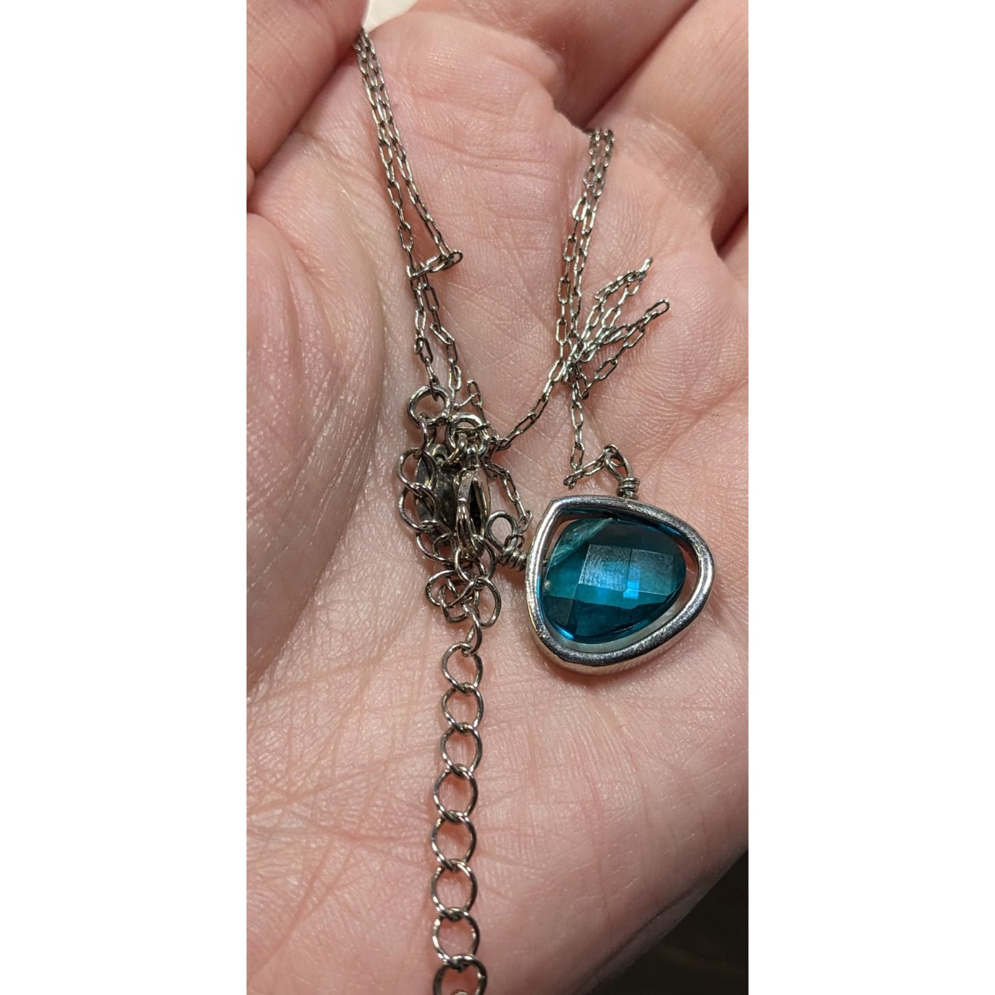Vintage Lia Sophia Teardrop Aqua Necklace