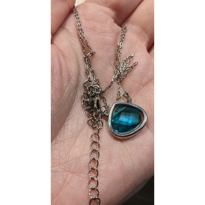 Vintage Lia Sophia Teardrop Aqua Necklace