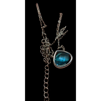 Vintage Lia Sophia Teardrop Aqua Necklace