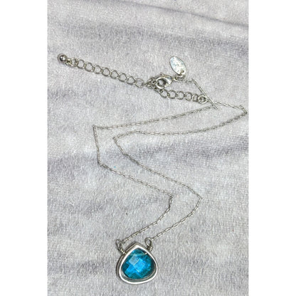 Vintage Lia Sophia Teardrop Aqua Necklace