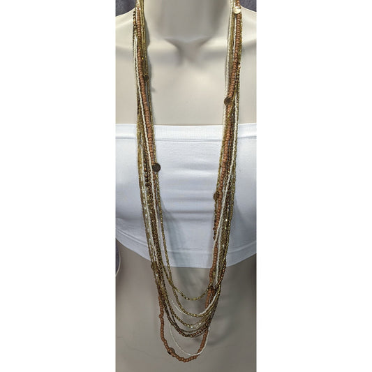 Vintage Bohemian Multi-Strand Beaded Necklace