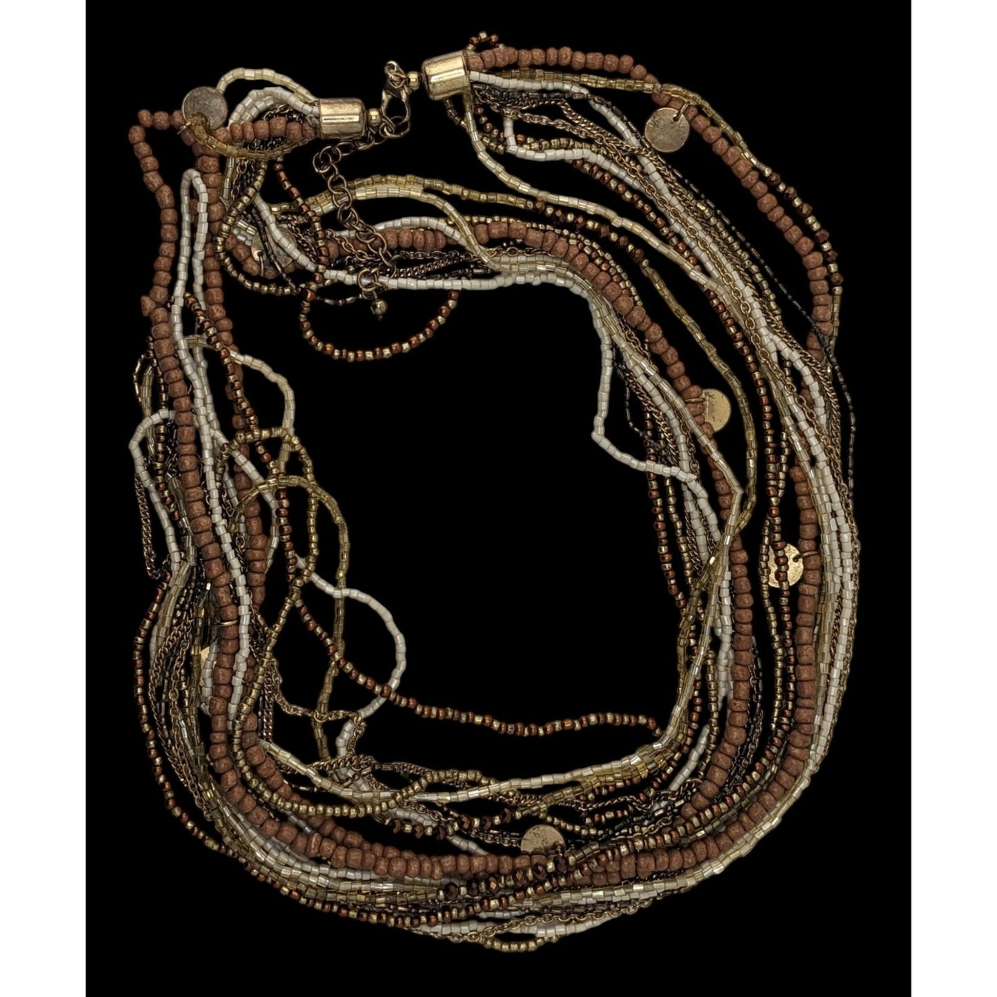 Vintage Bohemian Multi-Strand Beaded Necklace