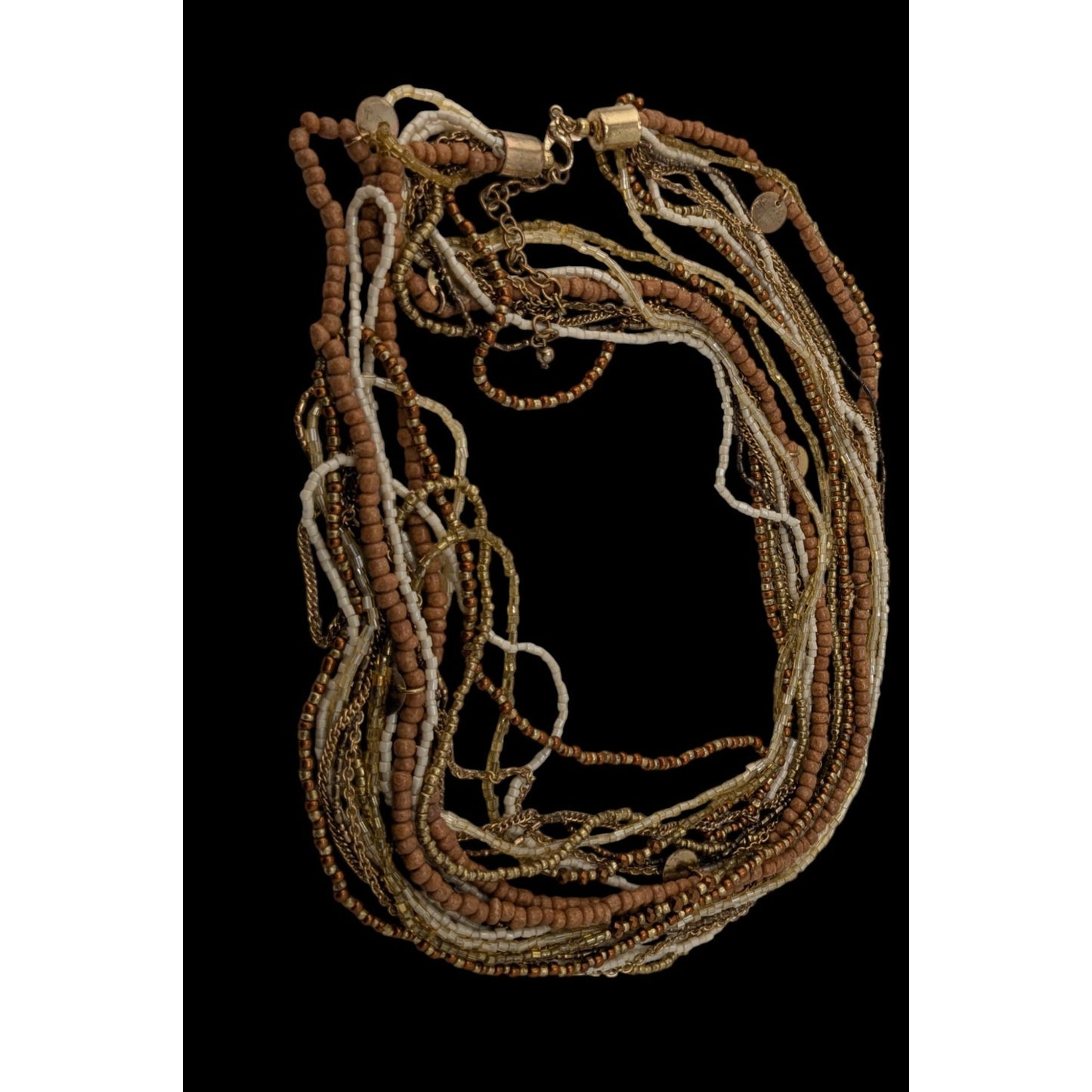 Vintage Bohemian Multi-Strand Beaded Necklace
