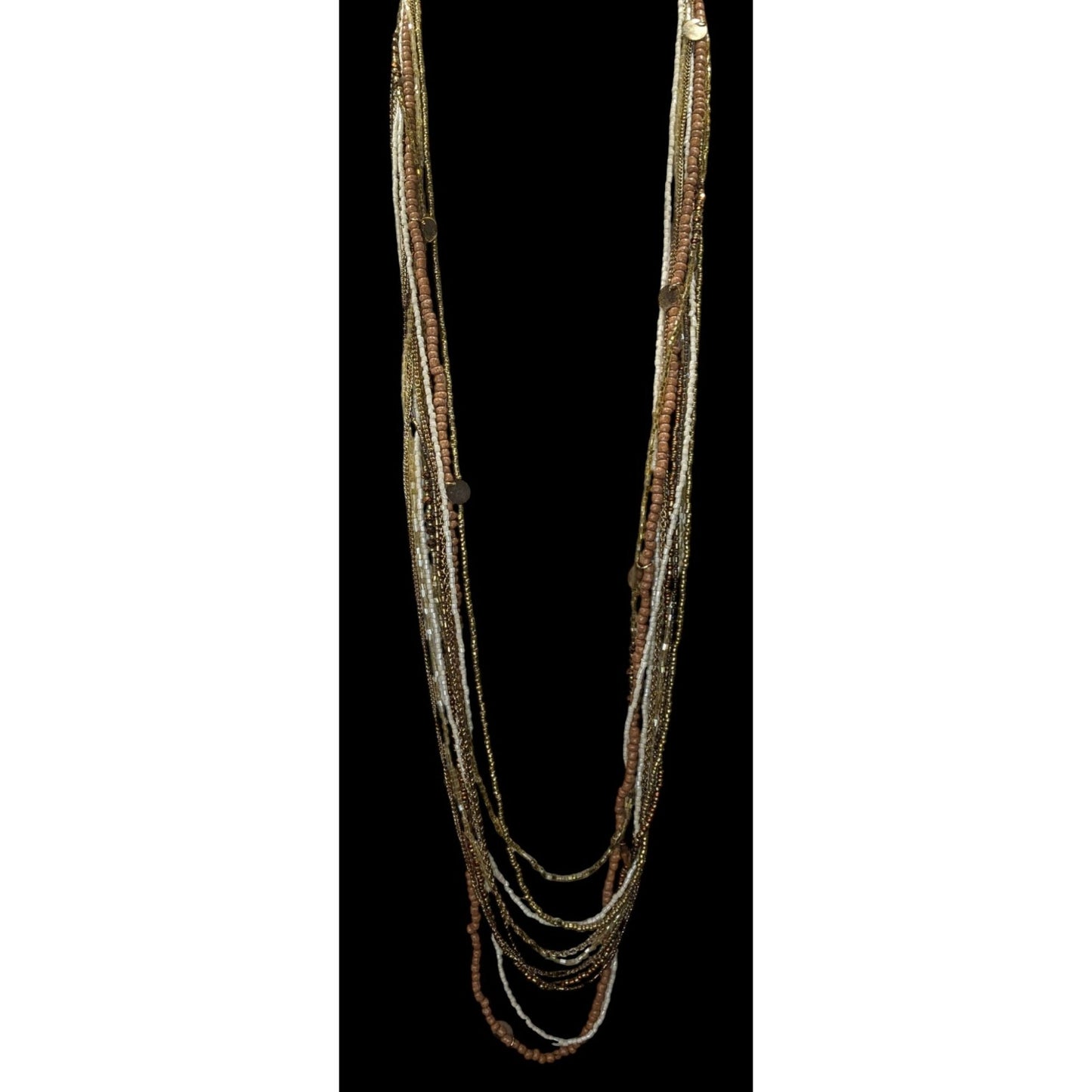 Vintage Bohemian Multi-Strand Beaded Necklace