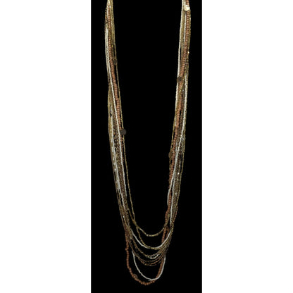Vintage Bohemian Multi-Strand Beaded Necklace