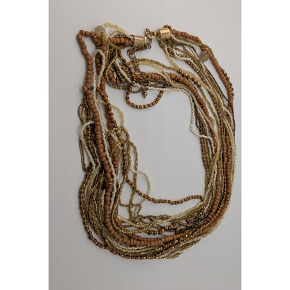 Vintage Bohemian Multi-Strand Beaded Necklace