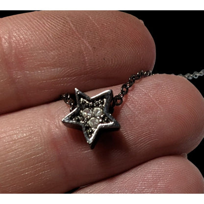 Minimalist Whimsical Rhinestone Star Necklace