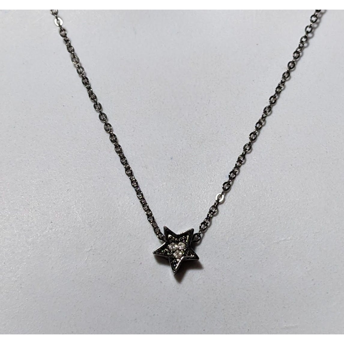 Minimalist Whimsical Rhinestone Star Necklace