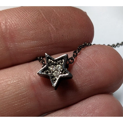 Minimalist Whimsical Rhinestone Star Necklace