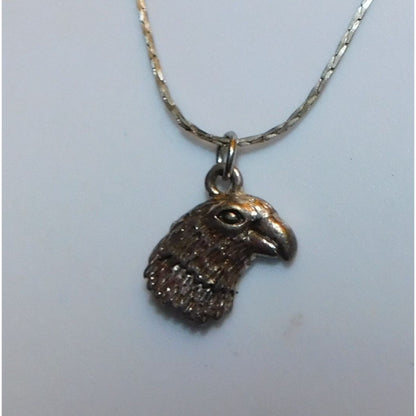 Witchy Gothic Silver Tone Crow Head Pendant Necklace