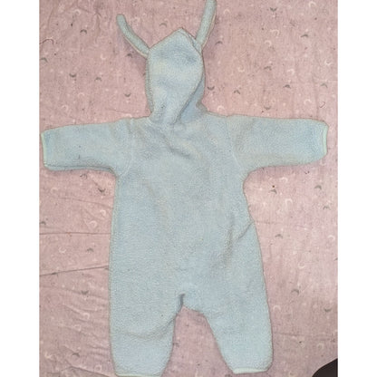 Carters Baby Blue Fleece Puppy Bunting 3-6M Hooded Sherpa Romper Snowsuit