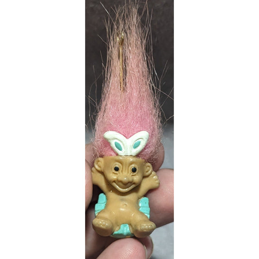 Kidcore Weirdcore Vintage Russ Troll Baby Upcycled Pendant Pink Hair