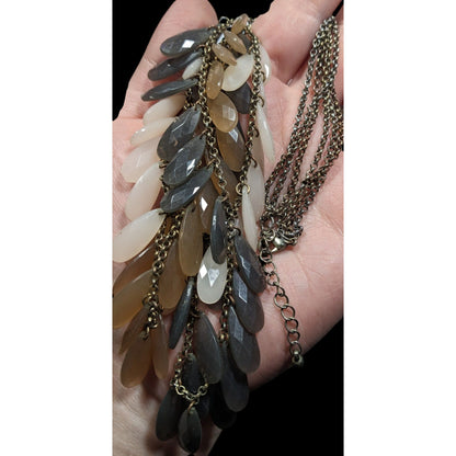 Earth Tone Nostalgic Multilayer Fringe Necklace