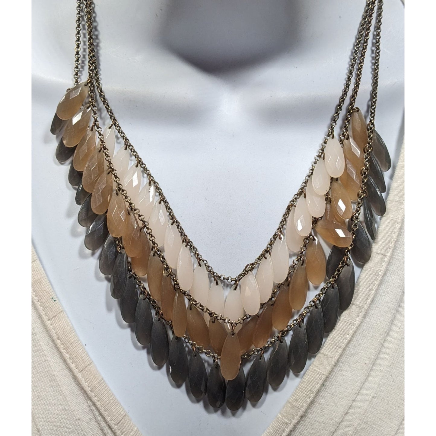Earth Tone Nostalgic Multilayer Fringe Necklace