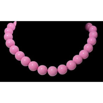 Vintage Coquette Chunky Retro Pink Beaded Necklace