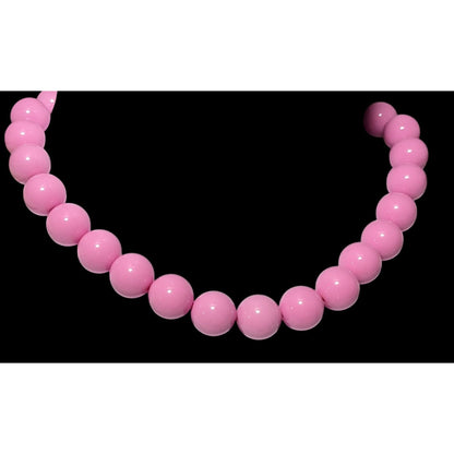 Vintage Coquette Chunky Retro Pink Beaded Necklace