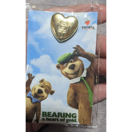 Kidcore Nostalgia Yogi Bear Boo Boo Variety Heart of Gold Lapel Pin