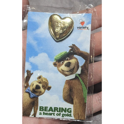 Kidcore Nostalgia Yogi Bear Boo Boo Variety Heart of Gold Lapel Pin