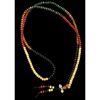 Nature Inspired Brown Red And Black Wood Beaded Necklace