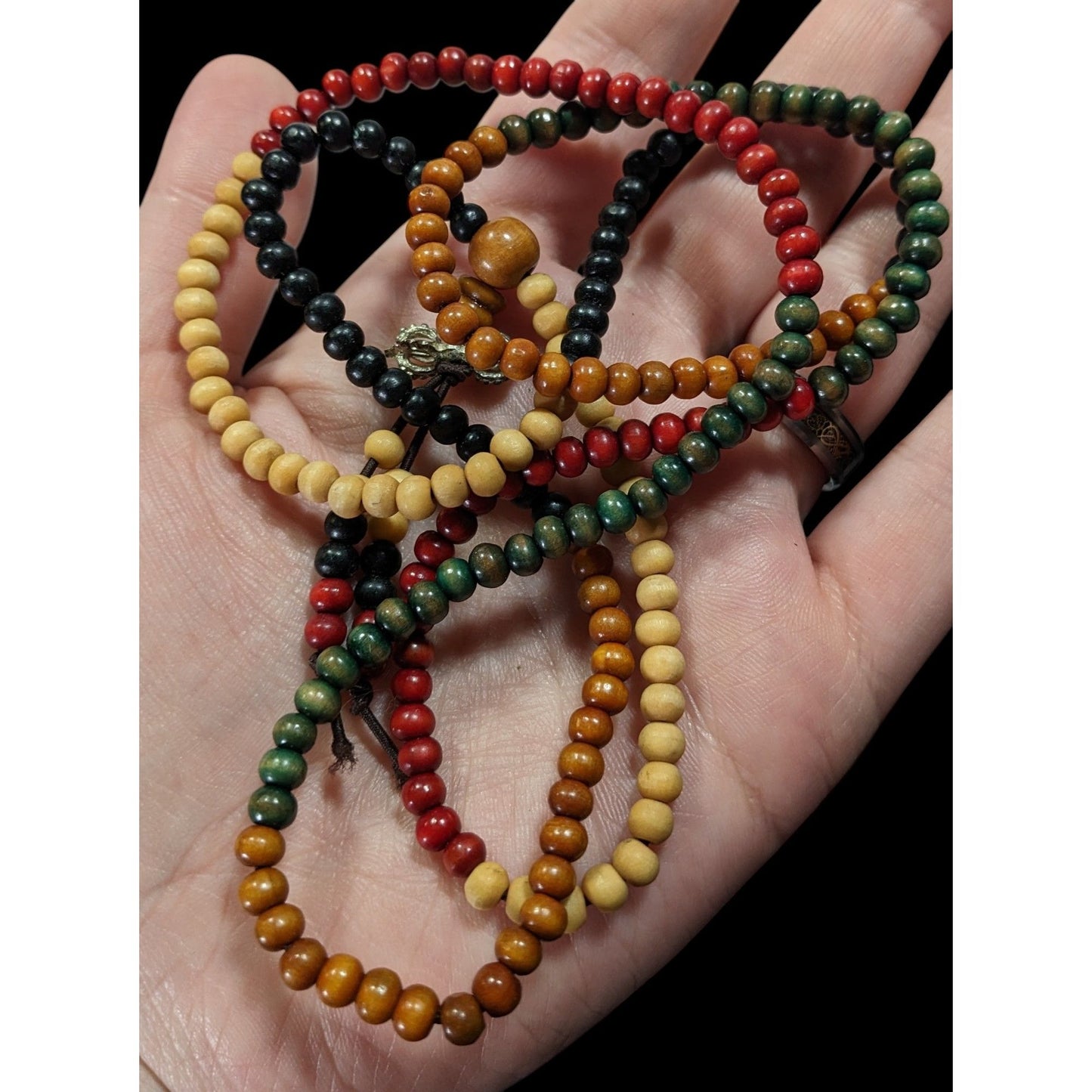 Nature Inspired Brown Red And Black Wood Beaded Necklace