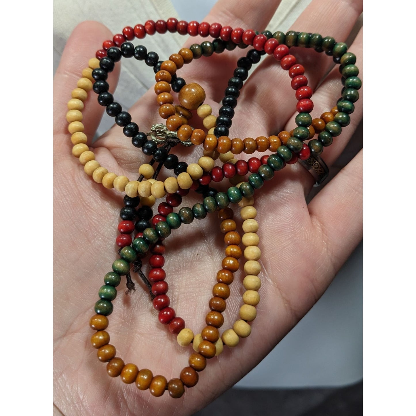 Nature Inspired Brown Red And Black Wood Beaded Necklace