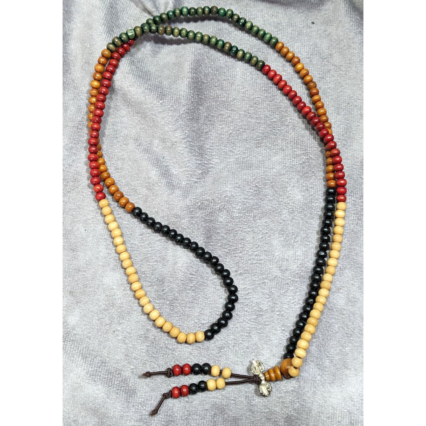 Nature Inspired Brown Red And Black Wood Beaded Necklace