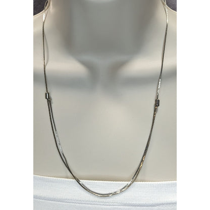 Vintage Adjustable 20" Silver-Tone Chain Necklace