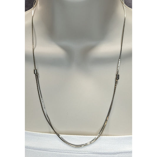 Vintage Adjustable 20" Silver-Tone Chain Necklace