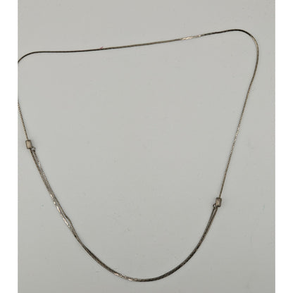 Vintage Adjustable 20" Silver-Tone Chain Necklace