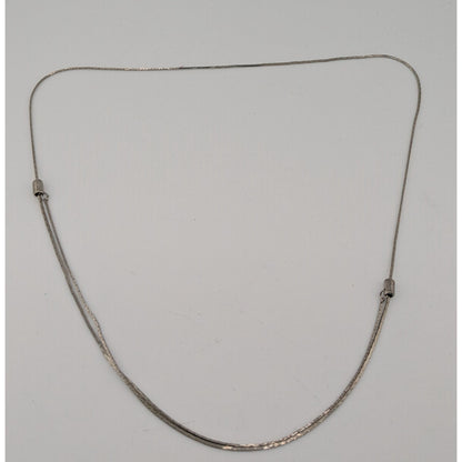 Vintage Adjustable 20" Silver-Tone Chain Necklace