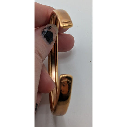 Fossil Gold Tone Cuff Bracelet Stainless Steel Minimalist Preppy Jewelry