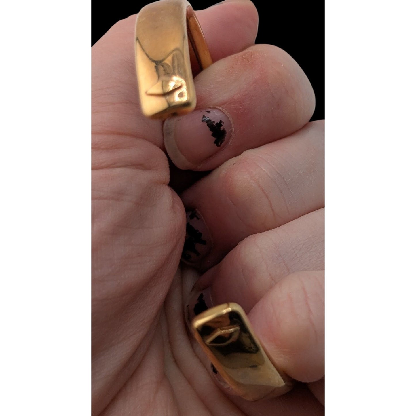 Fossil Gold Tone Cuff Bracelet Stainless Steel Minimalist Preppy Jewelry