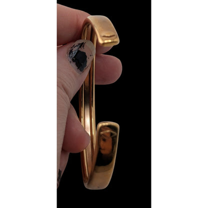 Fossil Gold Tone Cuff Bracelet Stainless Steel Minimalist Preppy Jewelry