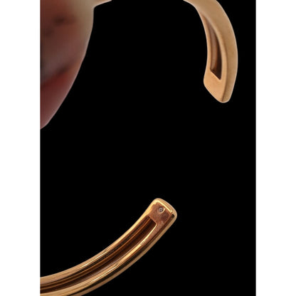 Fossil Gold Tone Cuff Bracelet Stainless Steel Minimalist Preppy Jewelry