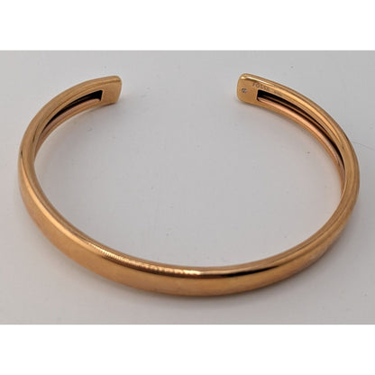 Fossil Gold Tone Cuff Bracelet Stainless Steel Minimalist Preppy Jewelry