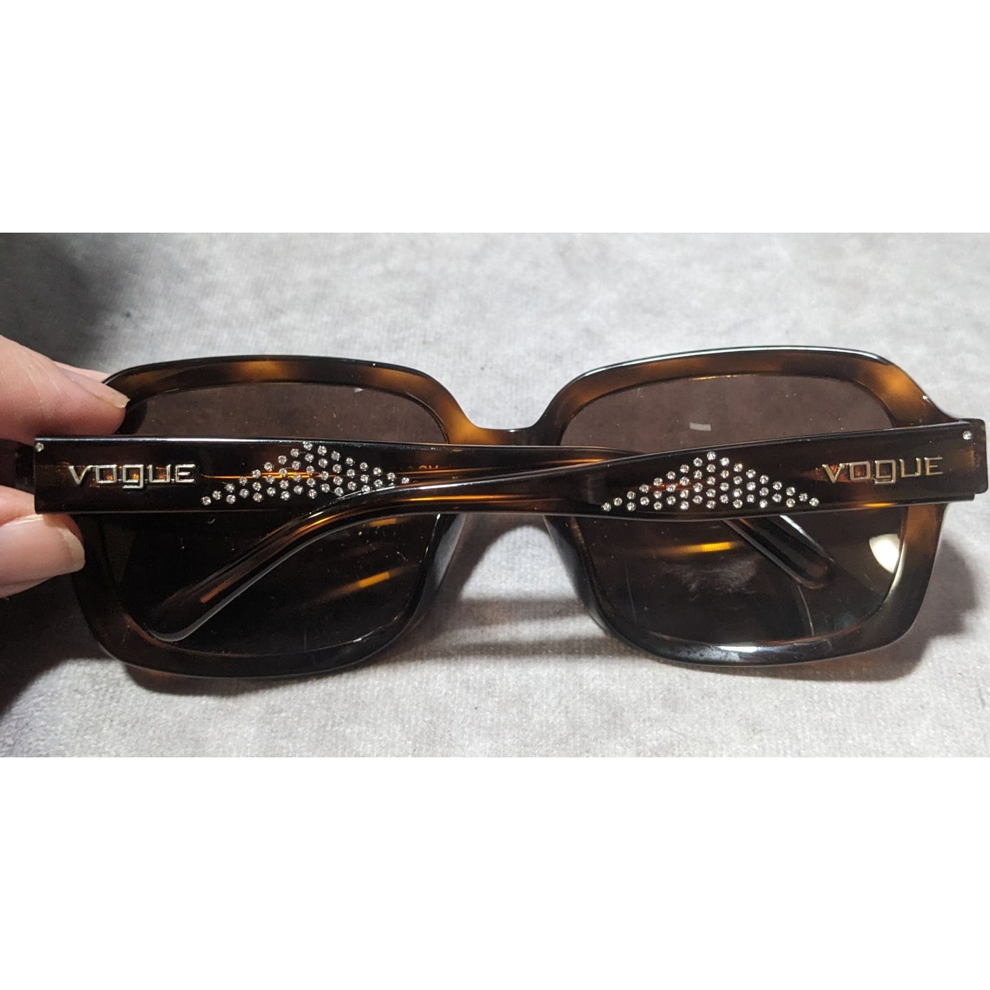 Vogue Rhinestone Glam Tortoise Sunglasses