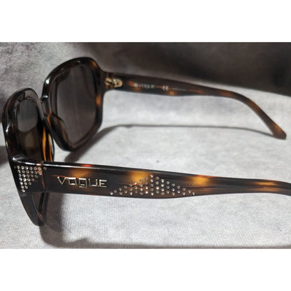 Vogue Rhinestone Glam Tortoise Sunglasses