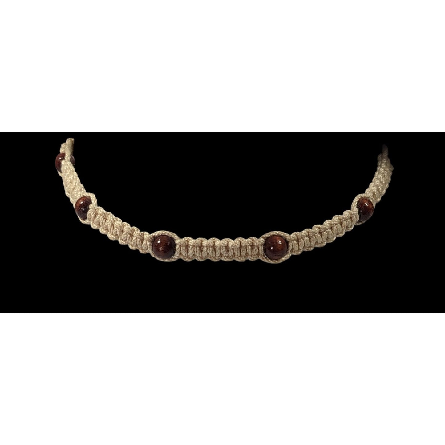 90s Style Beachy Surfer Braided Beaded Tie On Necklace