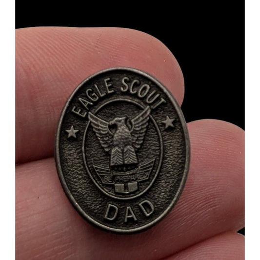 Eagle Scout Dad Lapel Pin Silver Tone 3/4 Inch Commemorative