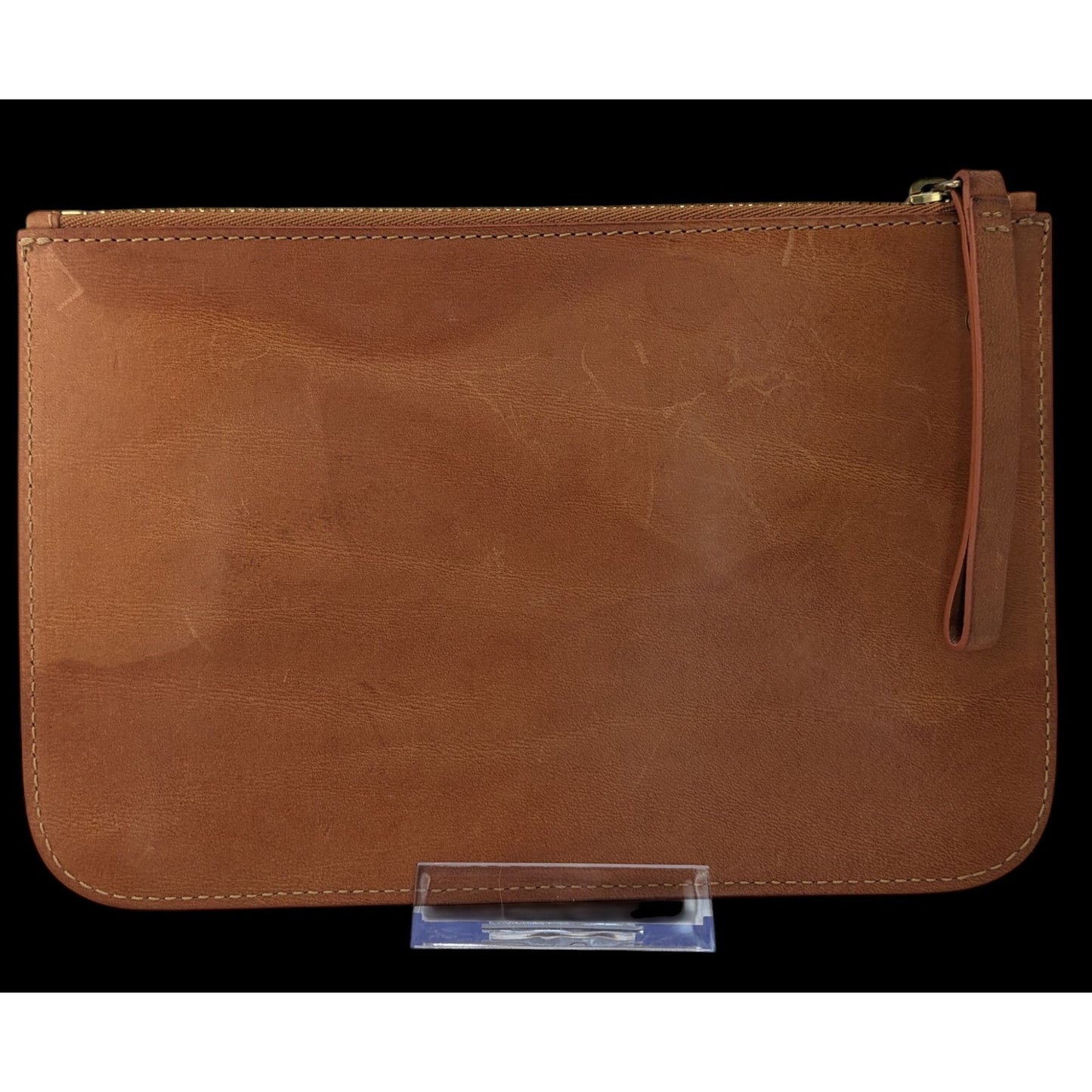 Mansur Gavriel Leather Clutch 8x5 Tan Minimalist Zip Pouch
