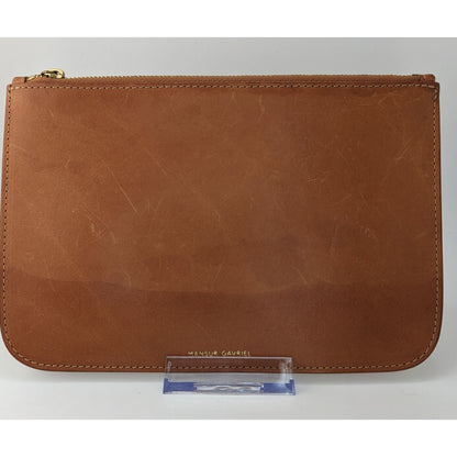 Mansur Gavriel Leather Clutch 8x5 Tan Minimalist Zip Pouch