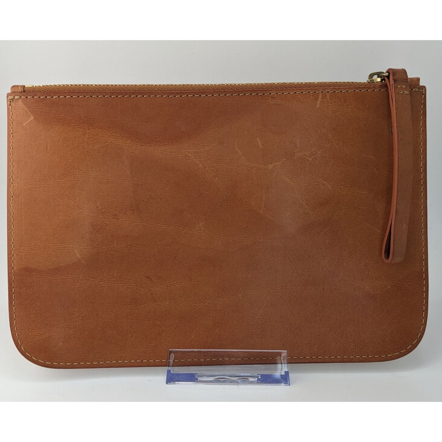 Mansur Gavriel Leather Clutch 8x5 Tan Minimalist Zip Pouch
