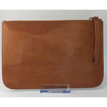 Mansur Gavriel Leather Clutch 8x5 Tan Minimalist Zip Pouch