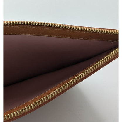 Mansur Gavriel Leather Clutch 8x5 Tan Minimalist Zip Pouch