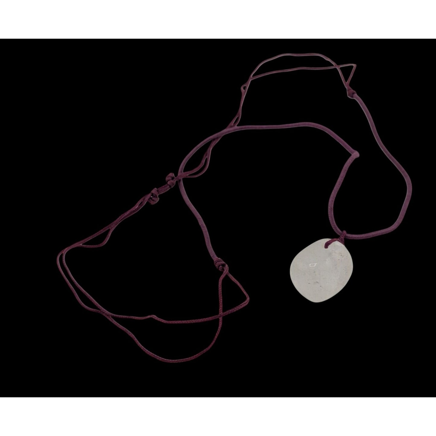 Handmade Bohemian Polished Quartz Pendant Necklace On Purple Cord